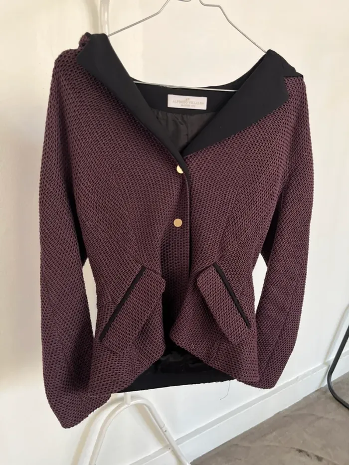 Gilet veste blouson à capuche violet aubergine Alfredo Villalba - photo numéro 2
