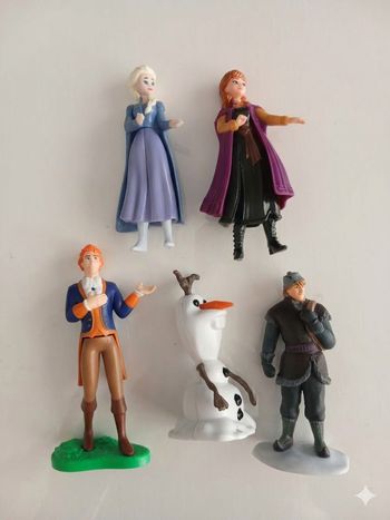 Lot complet de 5 figurines Disney La Reine des Neiges - Elsa, Anna, Kristoff, Olaf et Prince Hans