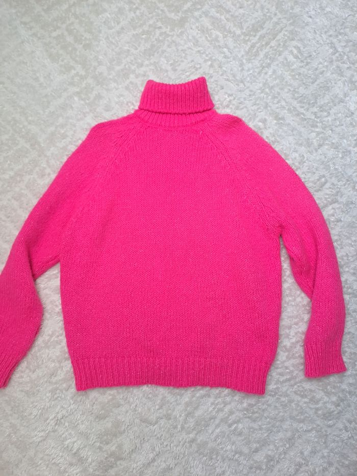 Pull col roulé rose taille L - photo numéro 2