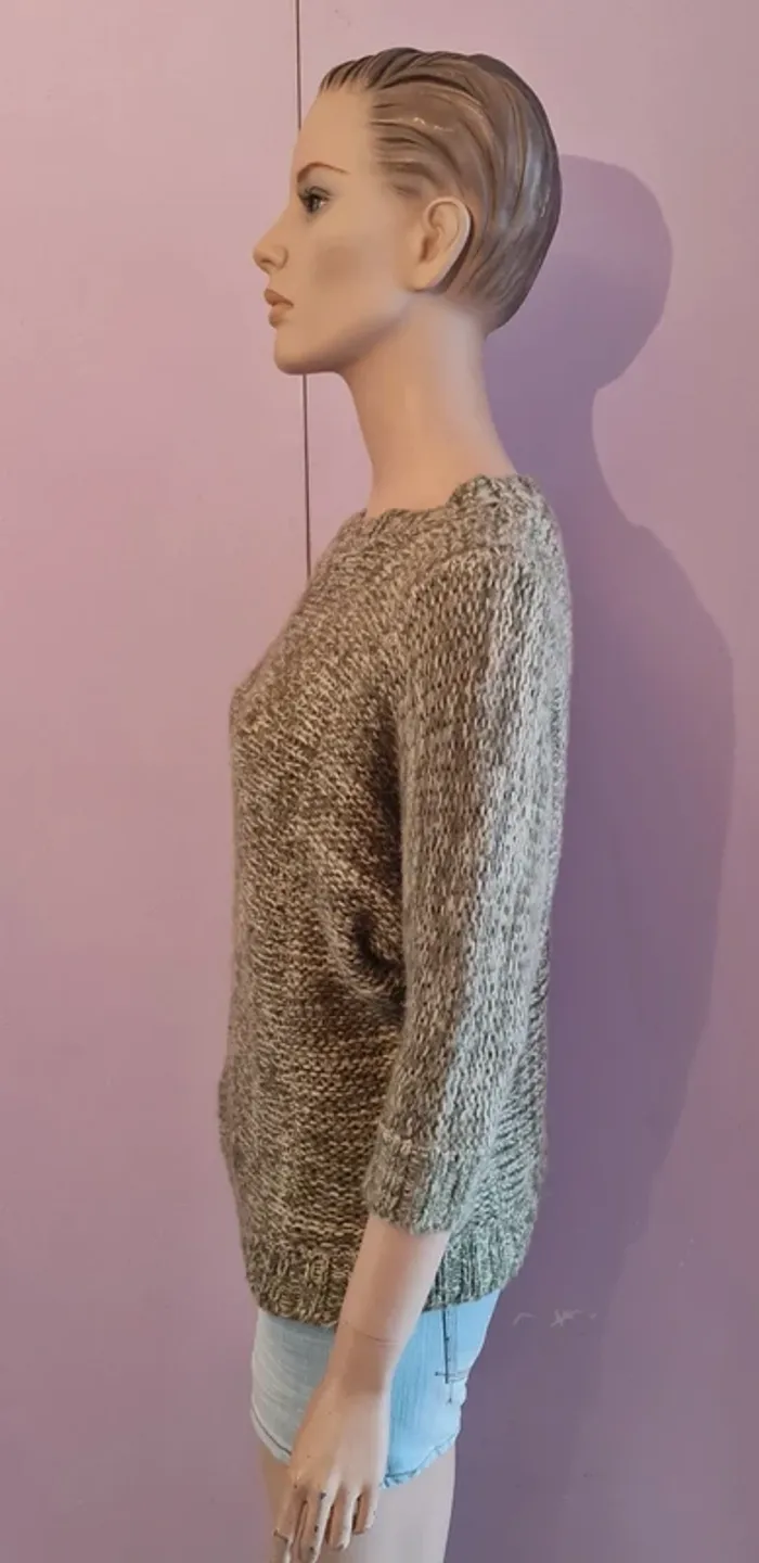 Pull en laine femme kaki - photo numéro 3
