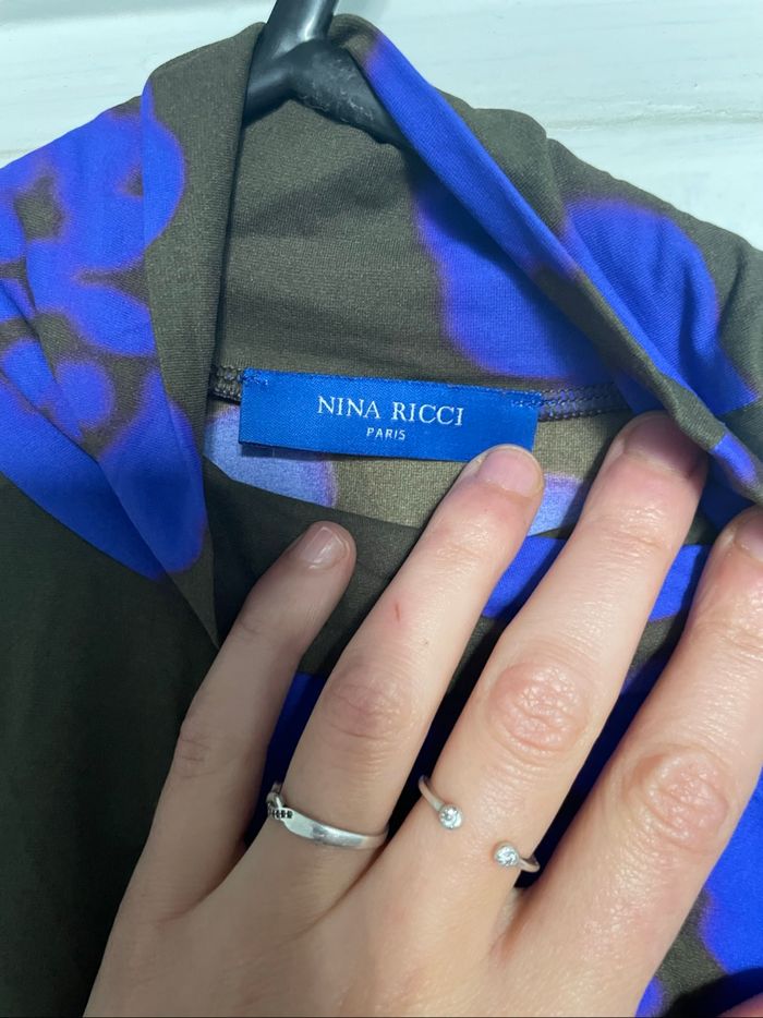 Haut col roulé marron et bleu Nina Ricci - photo numéro 5