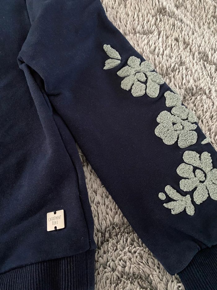 Pull bleu avec broderies Carrément Beau - taille 6 ans - photo numéro 4