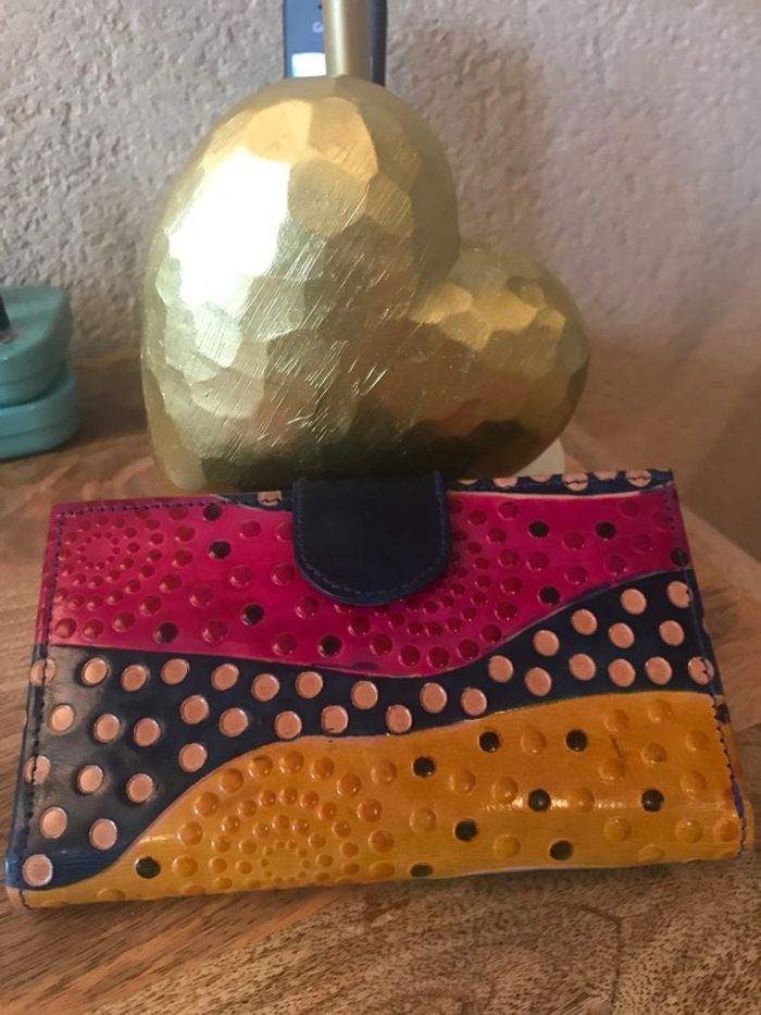 Portefeuille Compagnon porte de cartes neuf multicolores The Genuine Leather