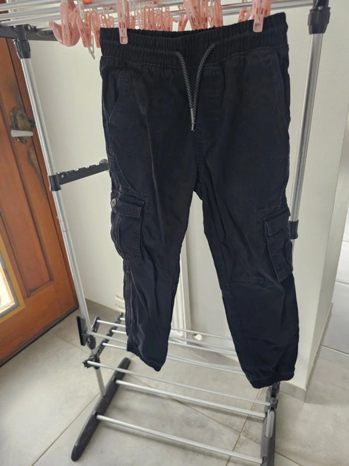 Pantalon type cargo noir calliope 7/8 ans garçon - photo numéro 5