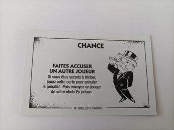 Carte chance faites accuser pièce détachée Monopoly édition tricheurs Hasbro gaming #A28