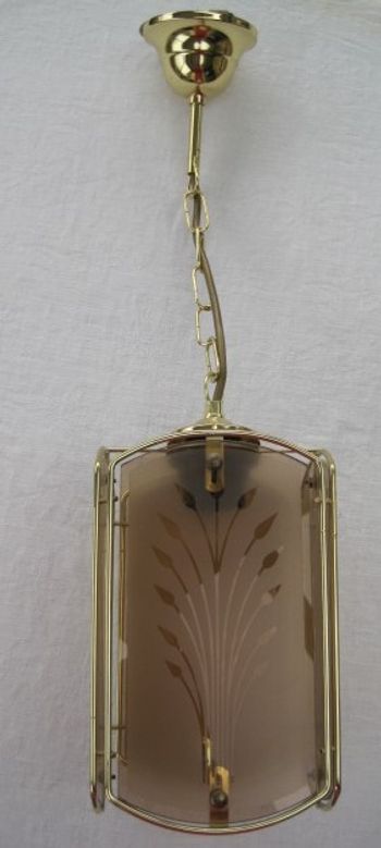 Lustre ou suspension verre et laiton