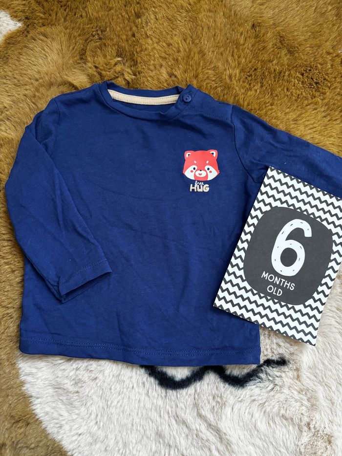 Tee shirt bleu panda roux In Extenso t.6m