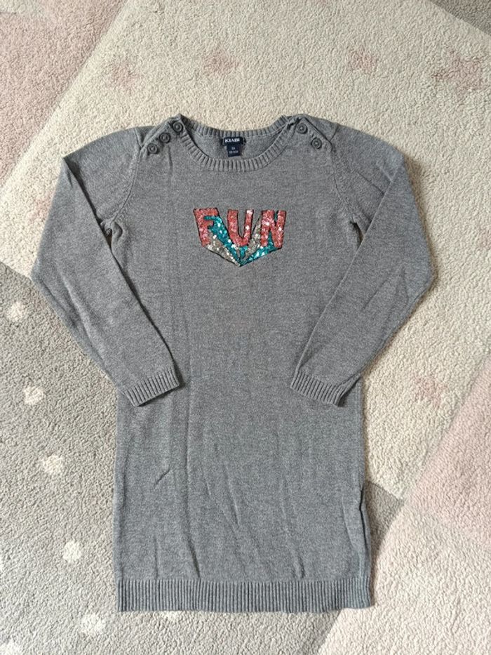 Robe pull manches longues Fille 5 ans Fun sequins Kiabi