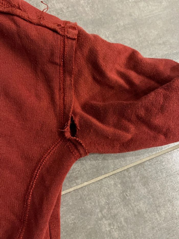Pull zip à capuche bordeaux enfant - photo numéro 3