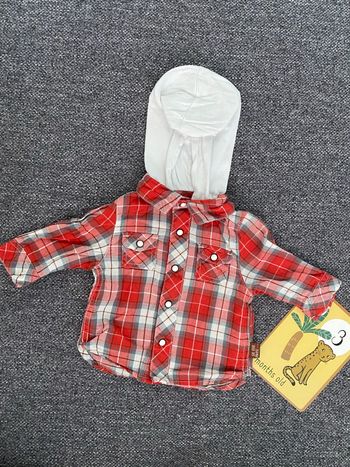 Chemise à carreaux avec capuche - 3 mois