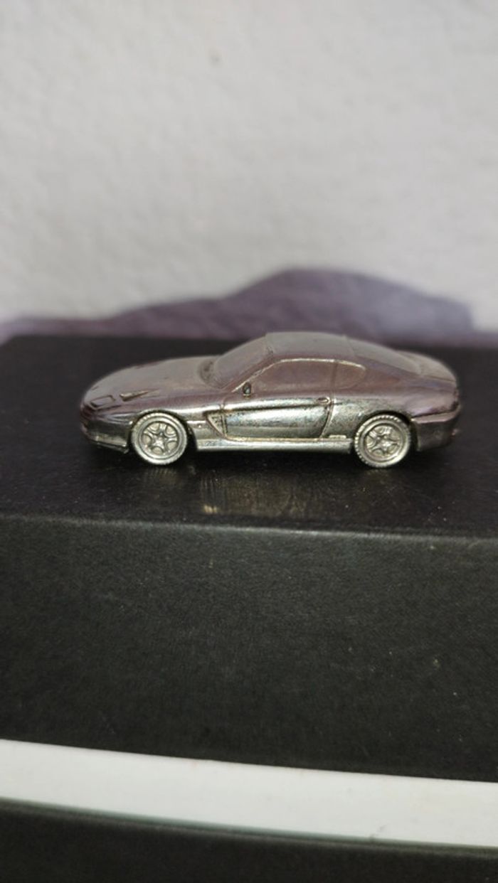 ancien Porte clef Ferrari 456 Burago 1/87 Metal Chrome Made Italy Keychain