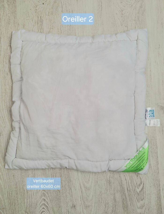 Oreiller plat bébé blanc 60x60cm - Vertbaudet