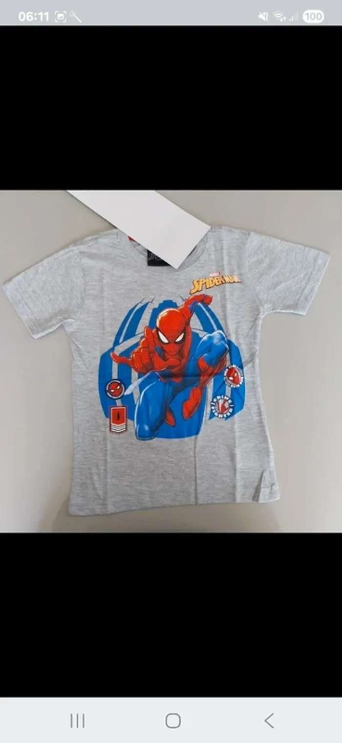 Tee shirt spidermann