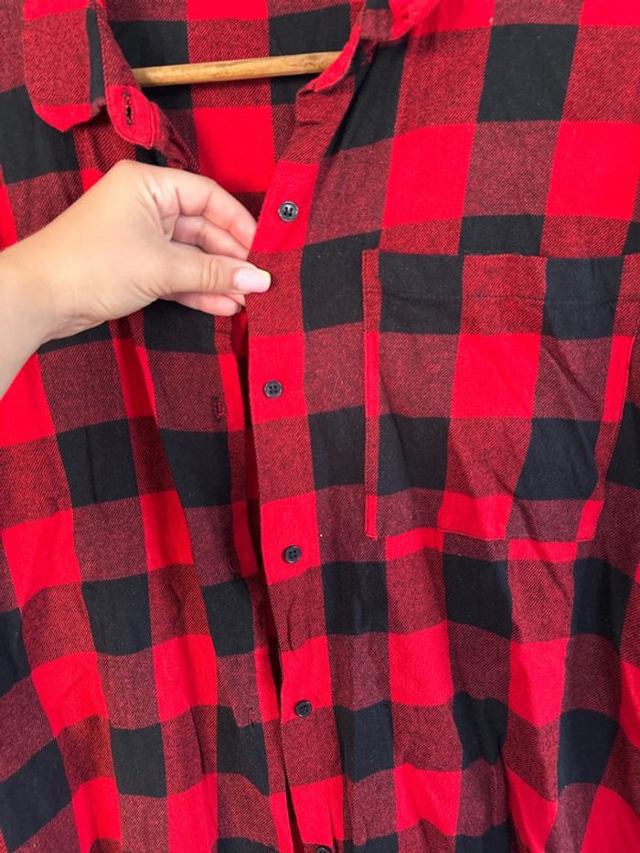chemise rouge et noir à carreaux style bûcheron - photo numéro 3