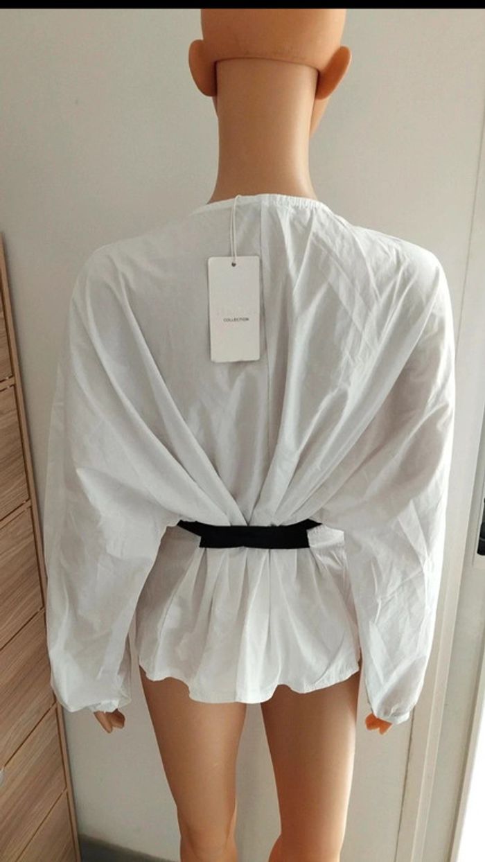 Chemise blanche ruban noir taille s/m - photo numéro 9