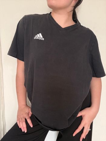 Tee-shirt Adidas noir logo blanc L sport streetwear