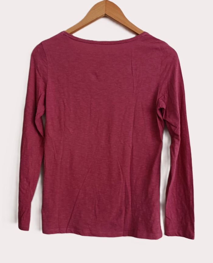 T shirt fin rose a manches longues. Tex basic. Coton. Taille S / 36 - photo numéro 6