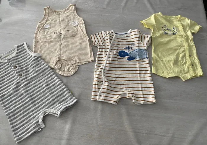 Lot de 4 grenouillères bébé garçon 3 mois C&A - photo numéro 2