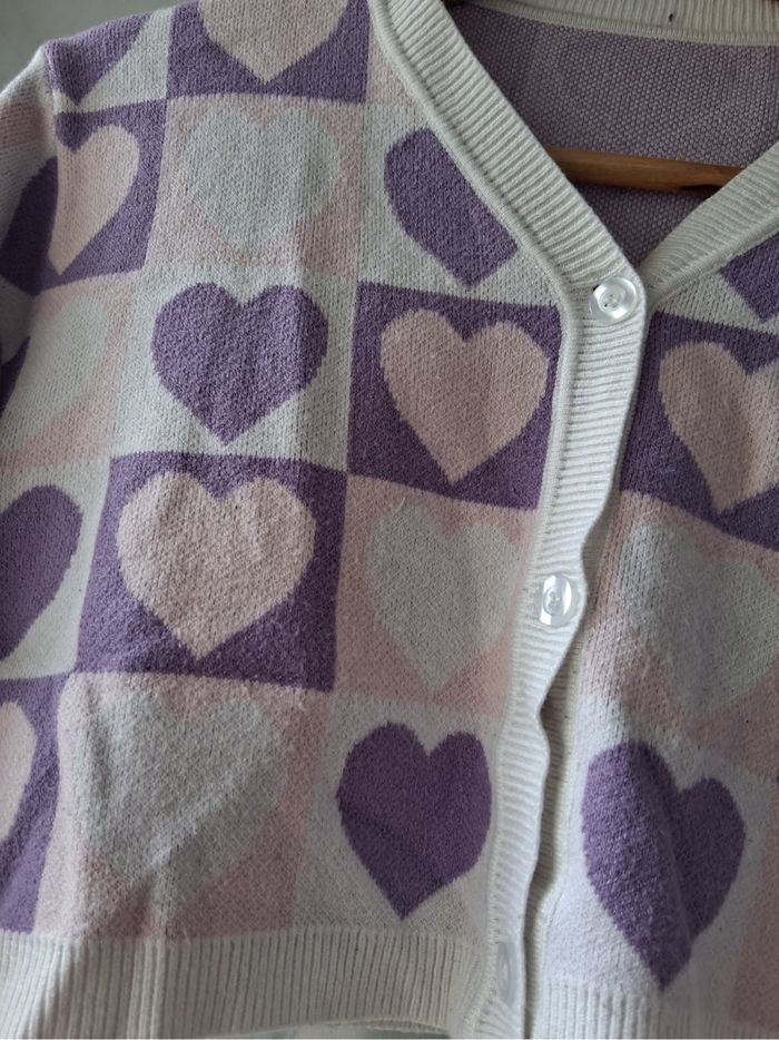 Gilet motif coeur - photo numéro 2