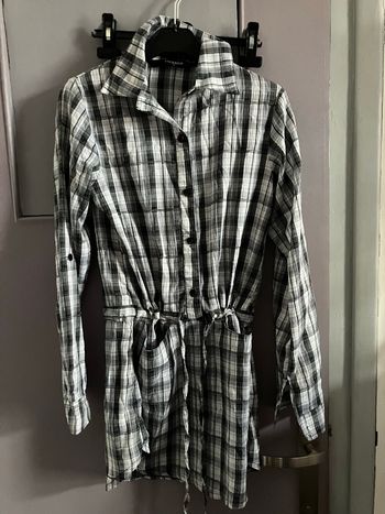 Tunique carreaux blanc/nour