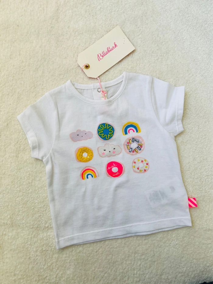 T-shirt blanc billieblush 6 mois ornements