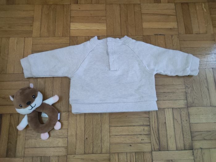 Sweat crème Bonne journée marque Boutchou taille 6 mois - photo numéro 2