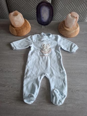 Pyjama velours bleu 6 mois
