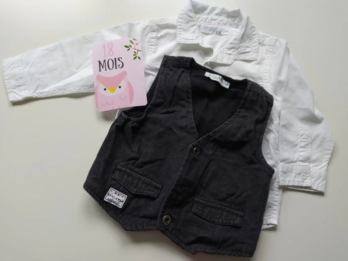 Ensemble chemise et veston taille 18 mois
