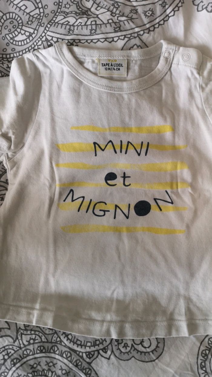 Lot de 2 tee-shirts 12 mois - photo numéro 2