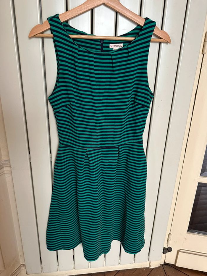 Robe rayée vintage Merona XS