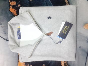 Pull half zip Ralph Lauren - Taille M - Couleur gris logo brodé noir - Neuf