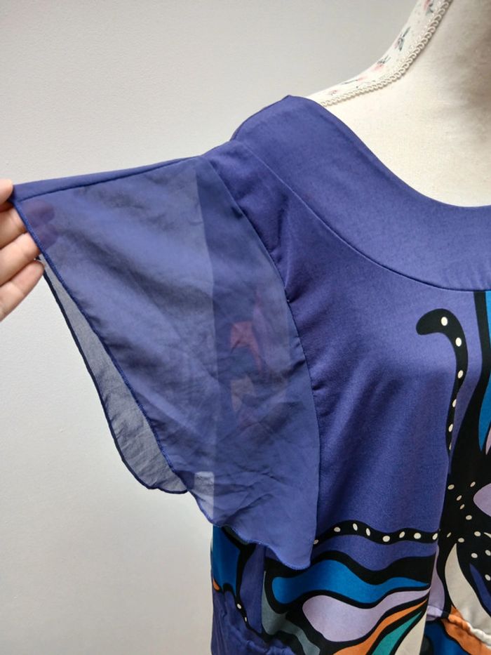 Robe / tunique violette avec papillons 🦋 taille unique cool girl - photo numéro 5