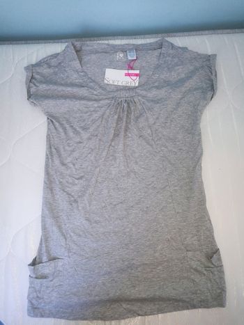 Débardeur long gris taille 34/36