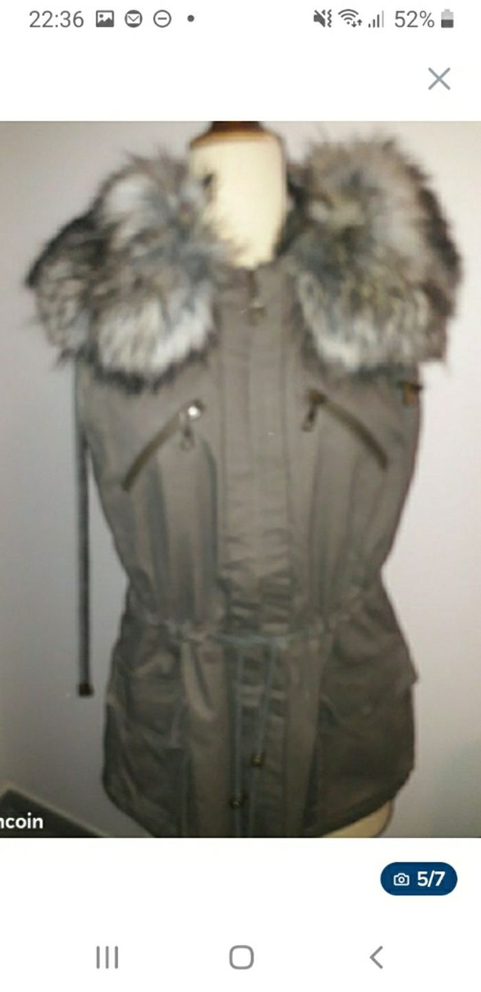 Parka femme matelassée sans manches + fourrure FC jeansT 36 38 - photo numéro 5