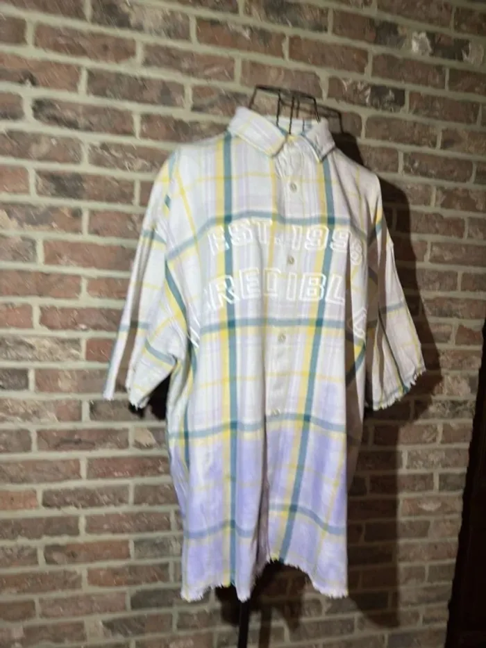 Chemise à carreaux manches courtes Berhka Taille M 100% Coton - photo numéro 5