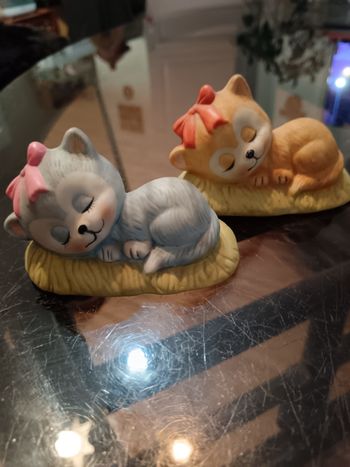 Figurines vintage chats 