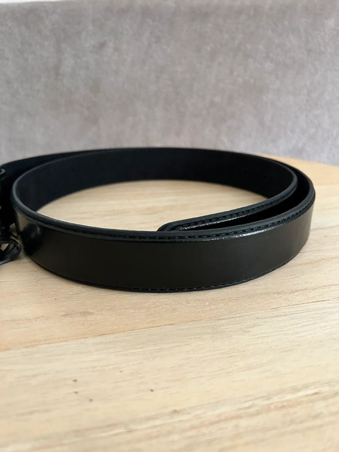 Ceinture en cuir noir taille 105 cm - photo numéro 2
