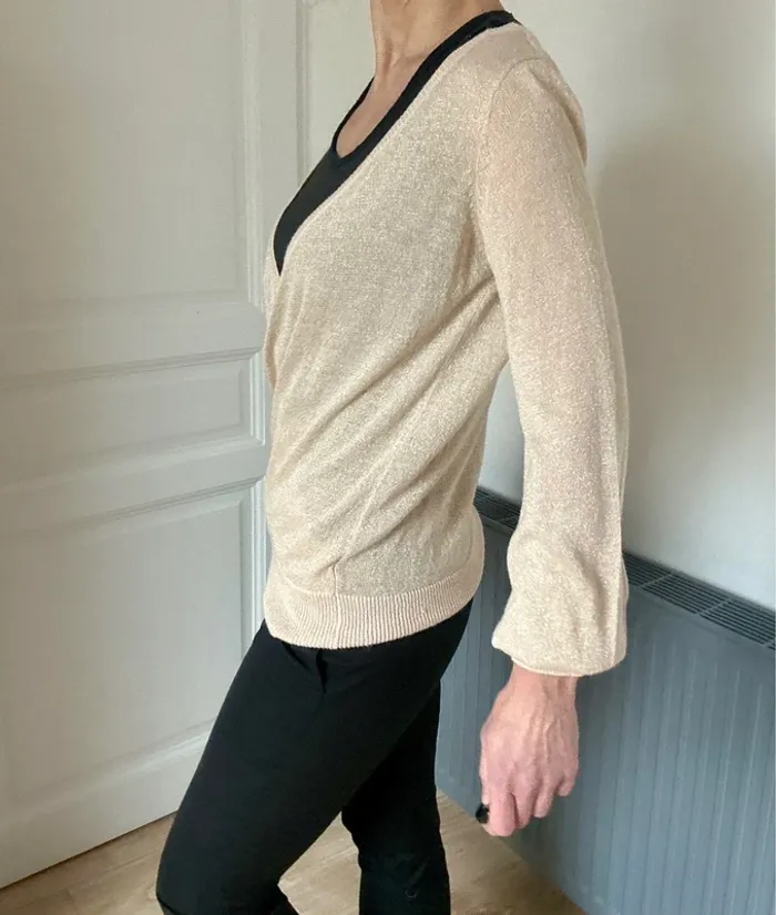 Très beau pull décolleté en V – Ichi – Taille S - photo numéro 6