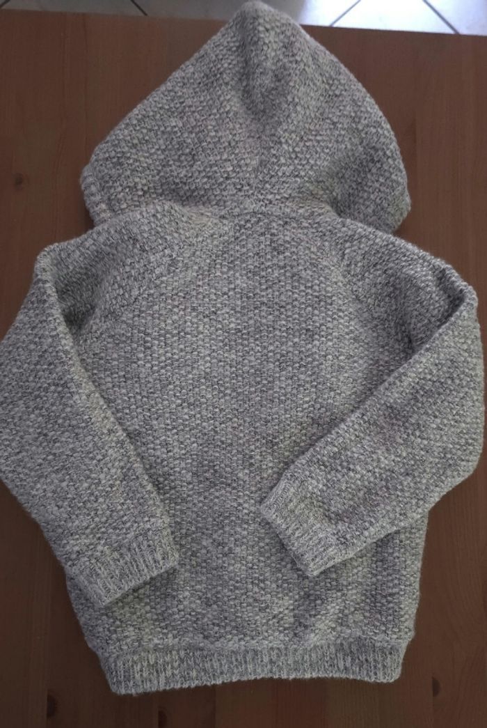 NEUFFFF (non porté) 🏷🥰😍🤩superbe gilet ou veste zippé tricot Intérieur sherpa 36mois garçon 🥰💙😍 - photo numéro 2