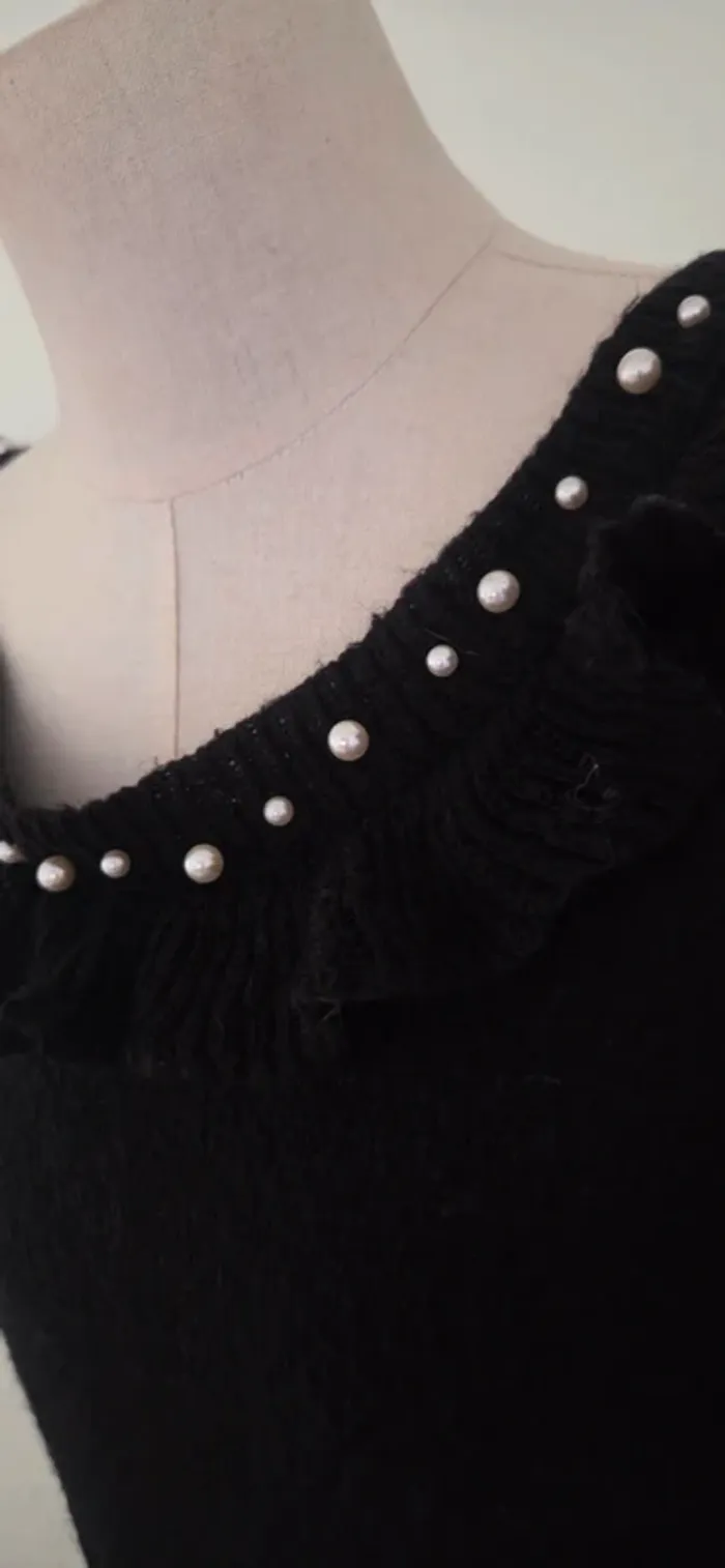 Pull Misskoo noir et perles - photo numéro 5