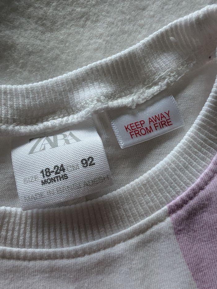 T-shirt MC blanc à gros cœurs lilas - 92 - Zara - photo numéro 3