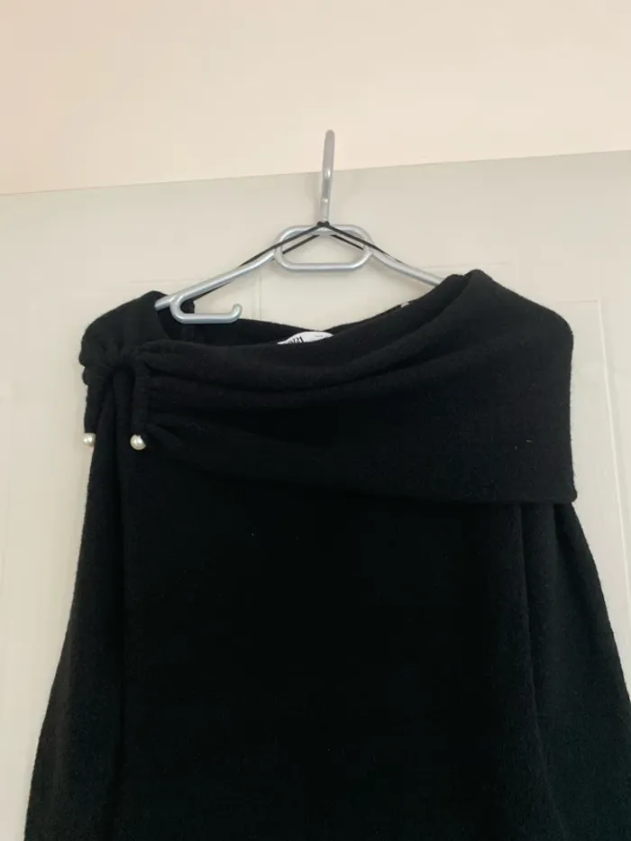 Robe tunique noire Zara épaules dénudées taille 36 - photo numéro 8