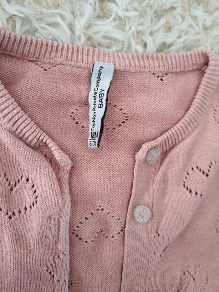 🌺 gilet fille 18 mois à cœurs - photo numéro 2