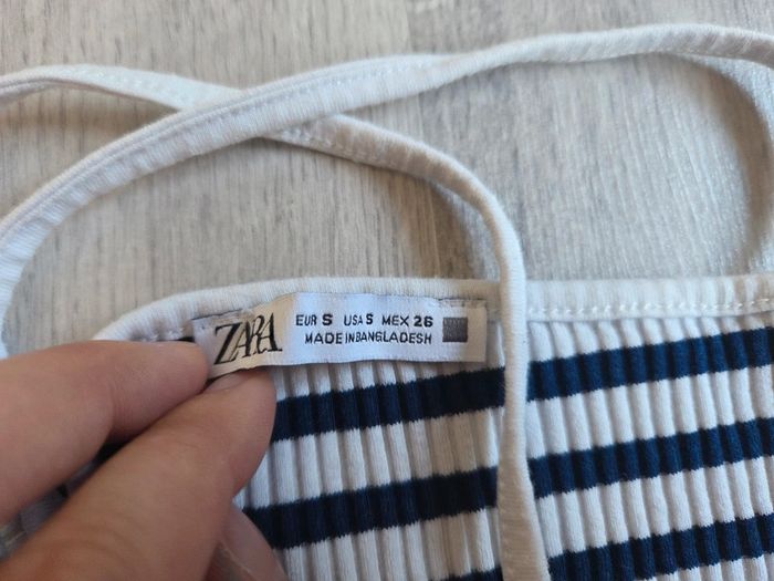 Top à fines bretelles rayé zara - taille s - photo numéro 3