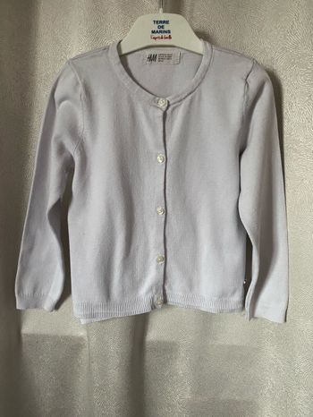 Gilet fille grège cœur métal 5/6 ans H&M