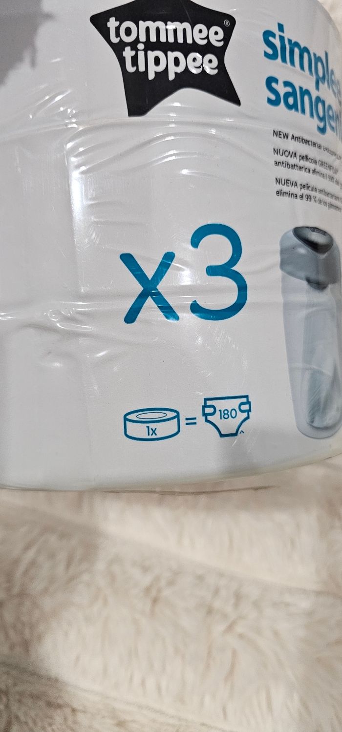 Lot de 3 recharges originales Simplee Sangenic Tommee Tippee neufs - photo numéro 5