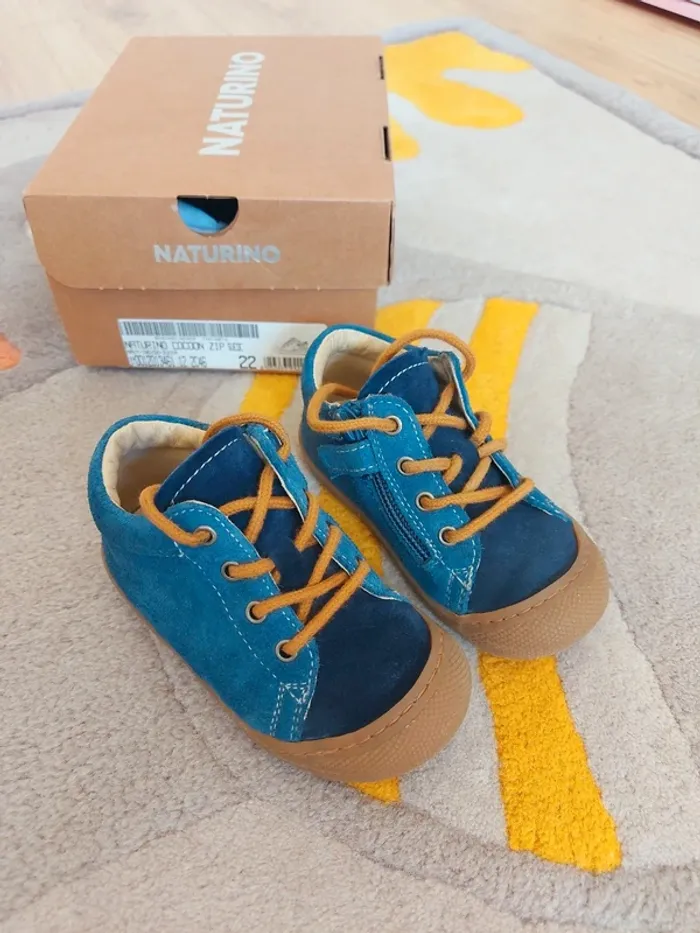 Chaussures Naturino Cocoon ZIP daim bleu 22 - photo numéro 2