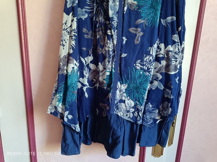 Robe bleu à fleurs Samba T.40 neuve - photo numéro 3