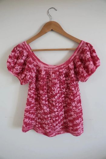 C38 Top Crochet rose Taille 38