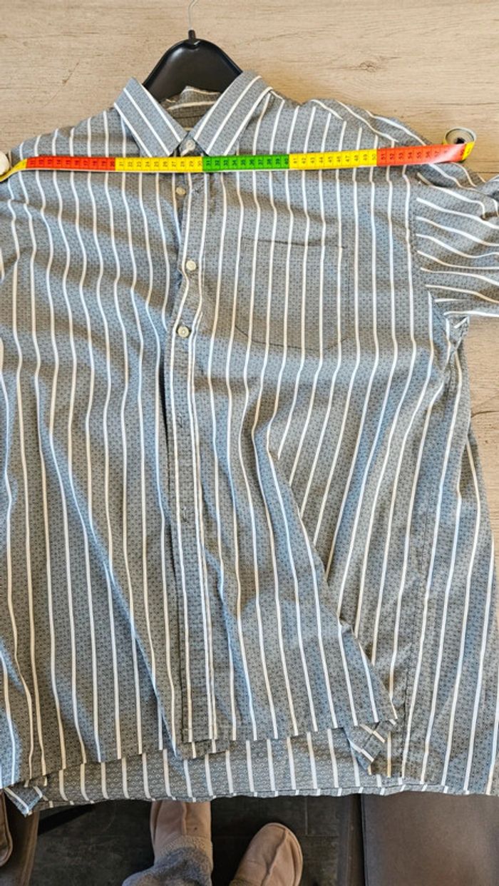 Chemise à manches longues pour homme grise à dessin blanc, Tacot Bleu, XL - photo numéro 7